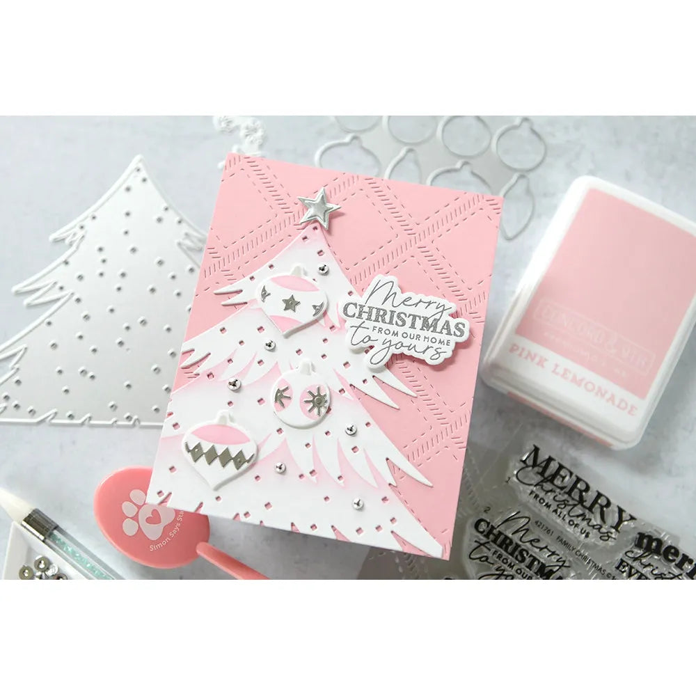 Waffle Flower Retro Christmas Tree Die-n-stencils 421783 pink christmas | color-code:ALT01