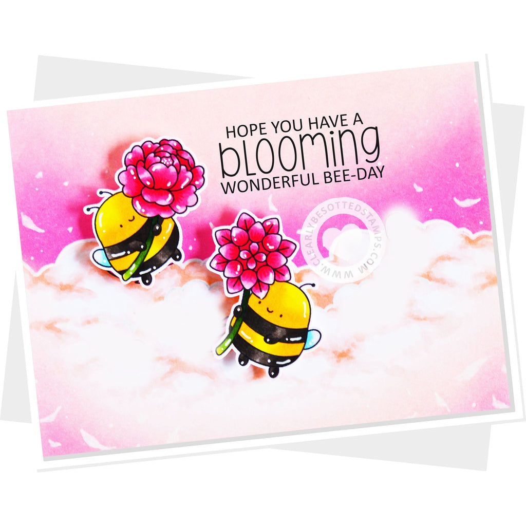 Clearly Besotted Blooming Beeday Clear Stamps clouds