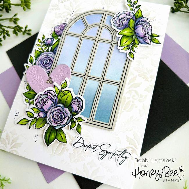 Honey Bee Blooming View Clear Stamps hbst-524 Deepest Sympathy Card