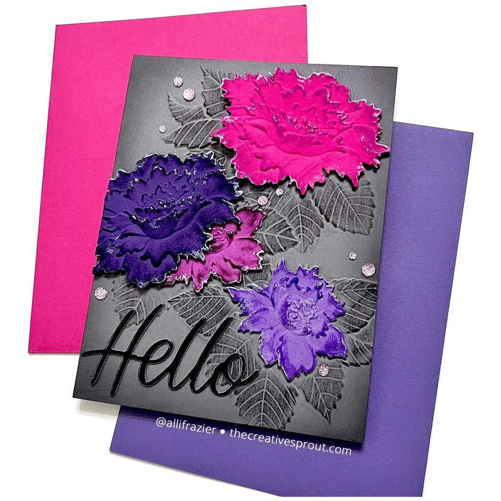 Simon Says Stamp Embossing Folder and Cutting Dies Blossom Bunches sfd385 Celebrate Hello Card | color-code:ALT02