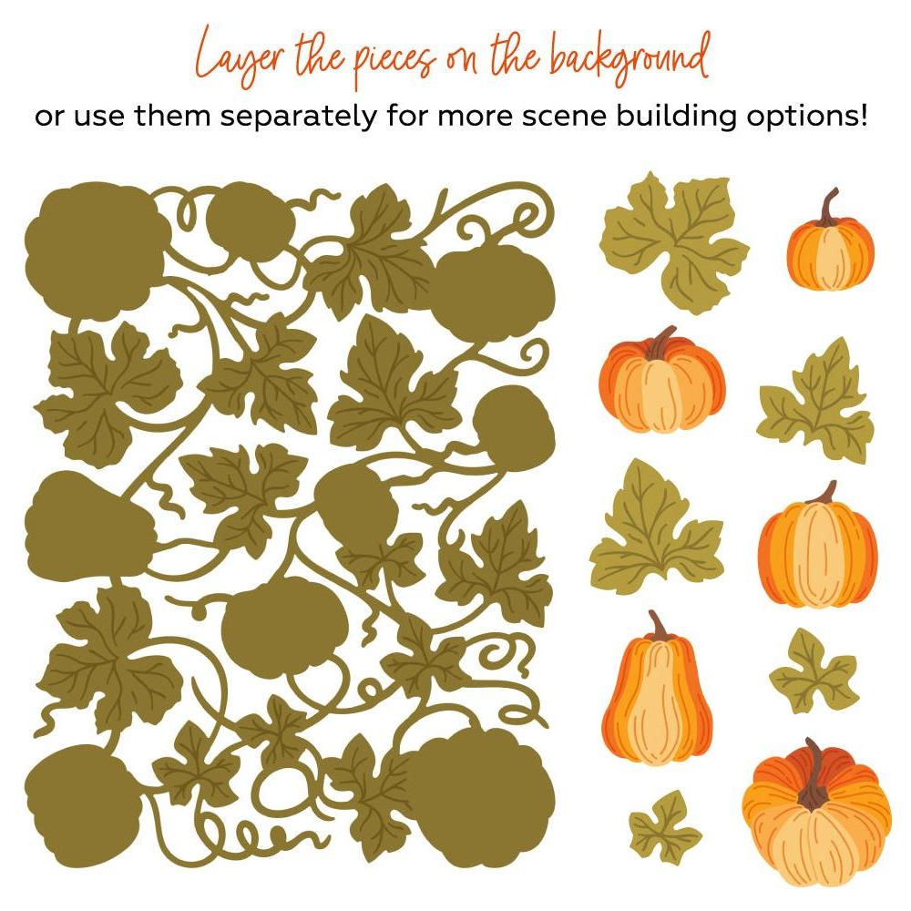 Honey Bee Bold Background Pumpkin Patch Dies hbds-bbpump Scene Building Options Mock Up