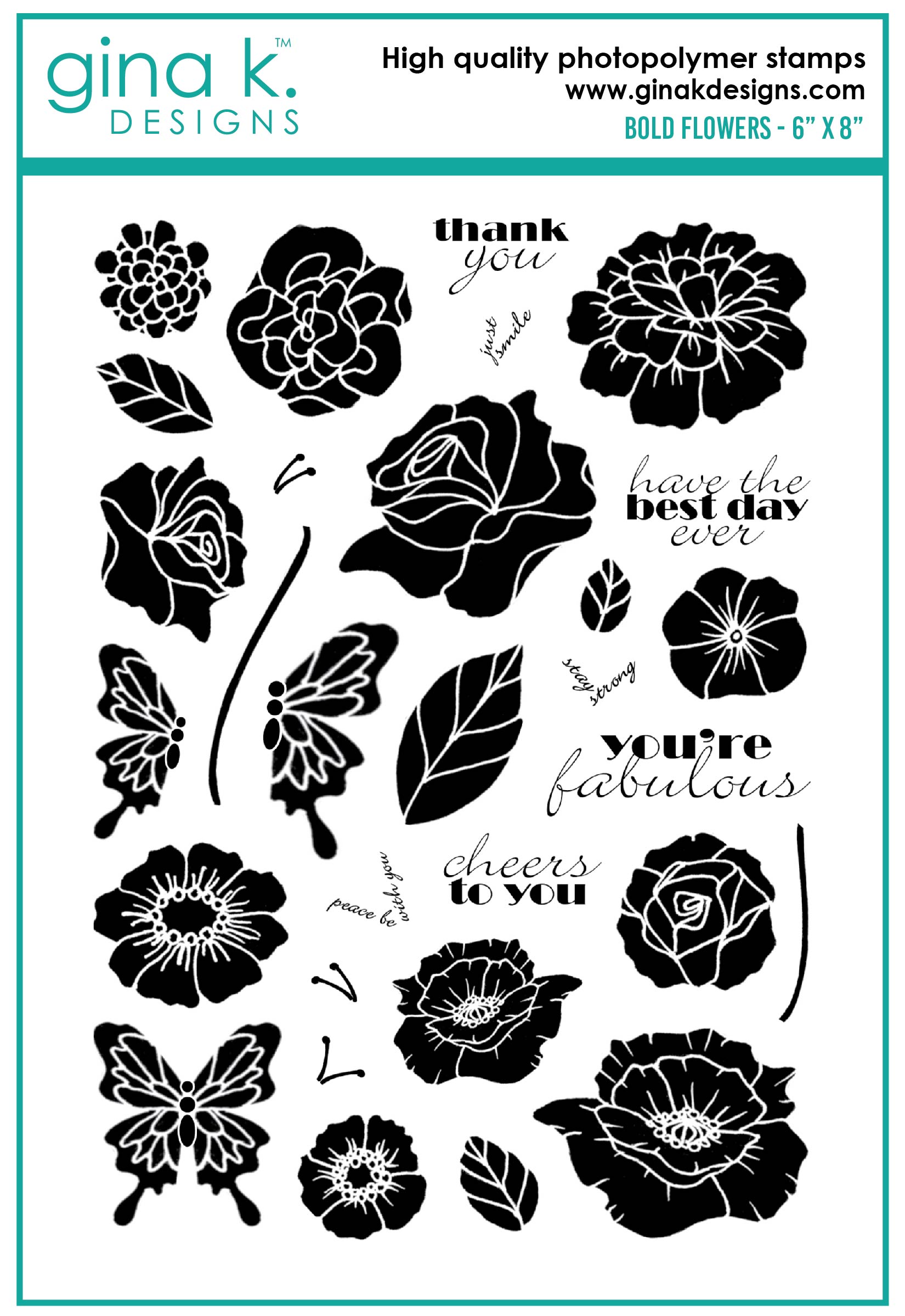 Paper Rose - 6 x 6 Stencils - Floral Borders