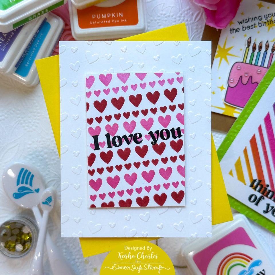 Rainbow Splash Clear Stamps Bold Messages 2 rs108 Splendor Love You Card