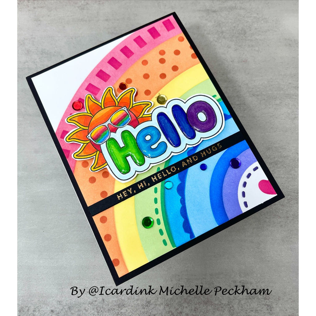 Simon Says Stamp Sentiment Strips Bold Hello Black On Black 1013sgb Cheering For You Hello Card