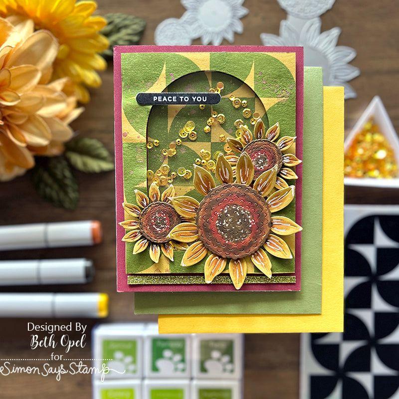 Simon Says Stamp Bountiful Sunflower Blossom Wafer Die s848 Out Of This World