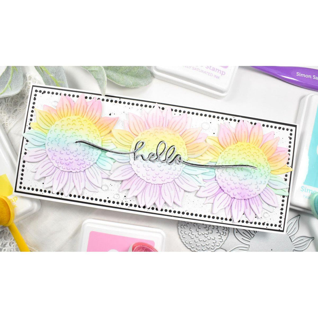 Simon Says Stamp Bountiful Sunflower Blossom Wafer Die s848 Out Of This World Hello Card | color-code:ALT06