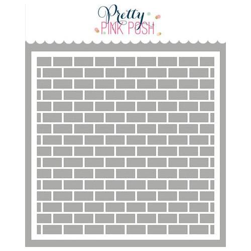 Pretty Pink Posh Brick Background Stencil