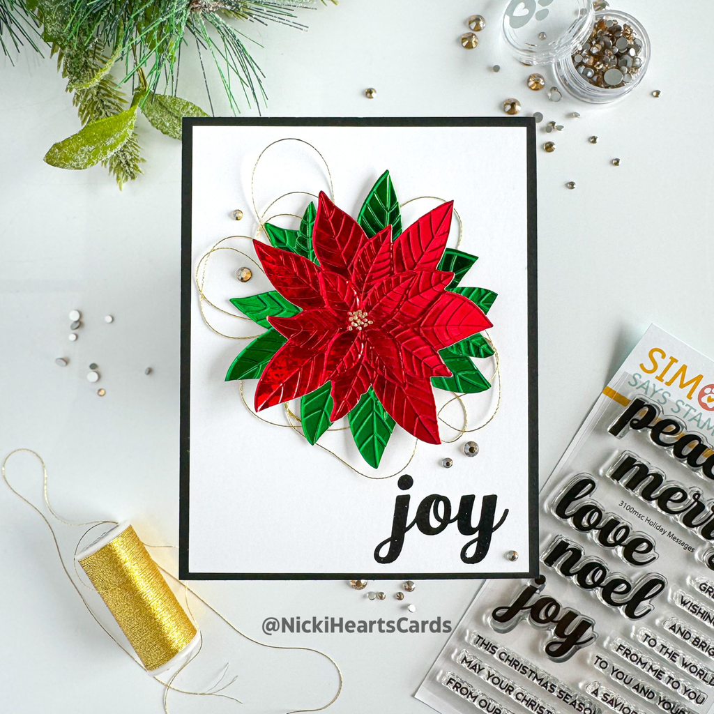 Simon Says Stamp Embossing Folder and Cutting Dies Brilliant Poinsettias sfd431 Sweet Wishes Christmas Card | color-code:ALT02