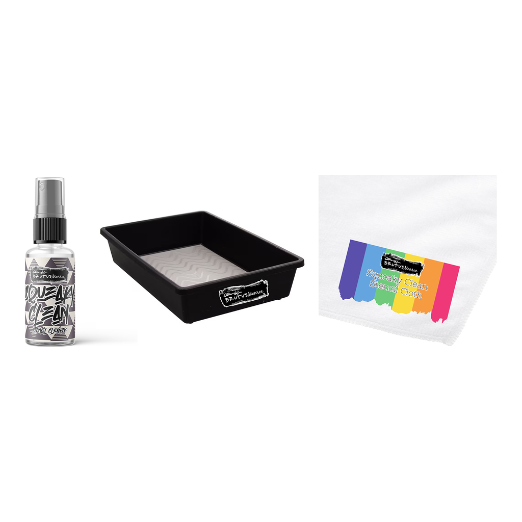 Brutus Monroe Stencil Cleaner, Cloth and Tray Bundle