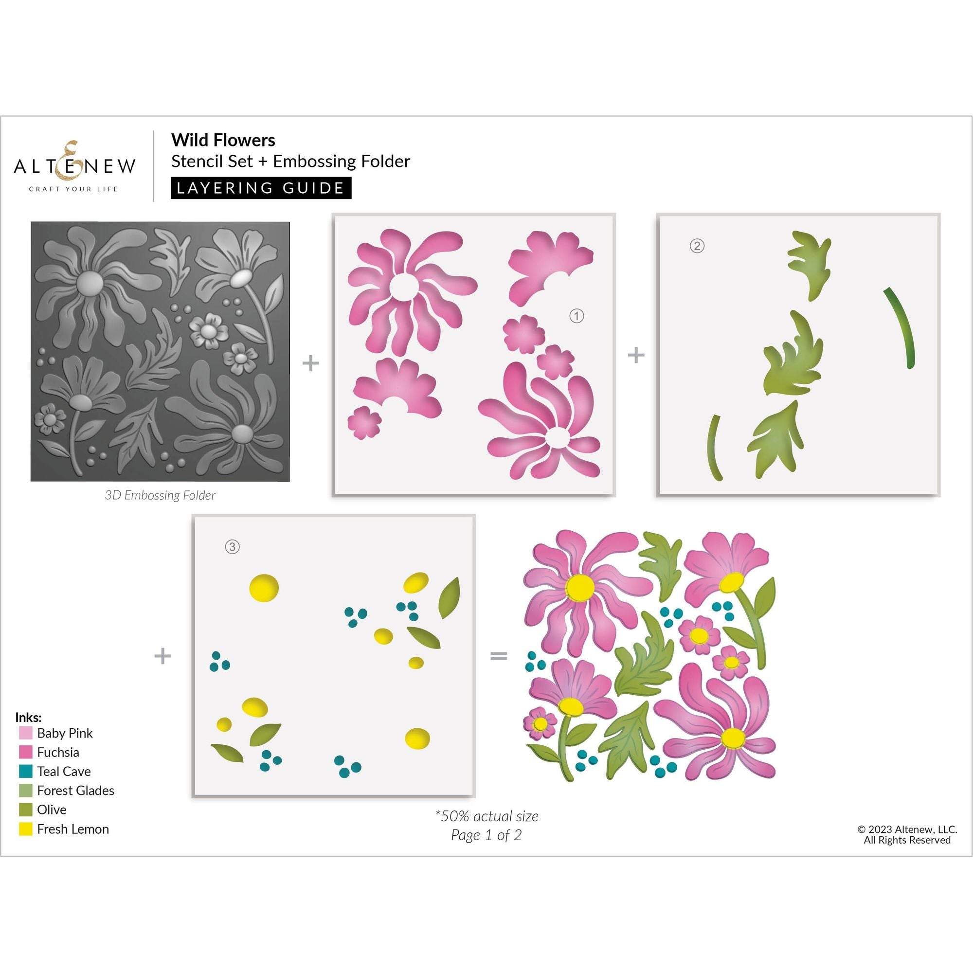 Sizzix 3-D Textured Impressions Embossing Folder - Wildflowers