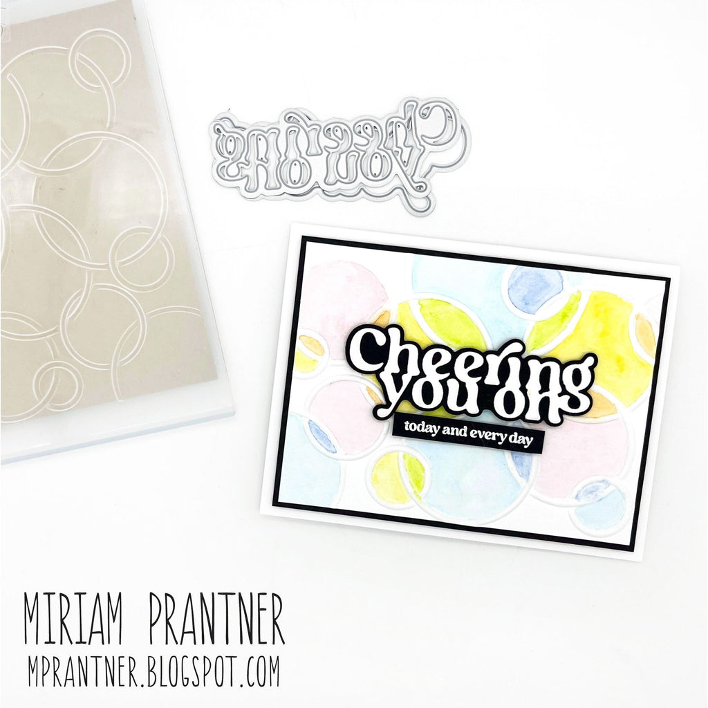 Simon Says Stamp Embossing Folder Bubble Rings sf403 Cheering for You Encouragement Card | color-code:ALT02