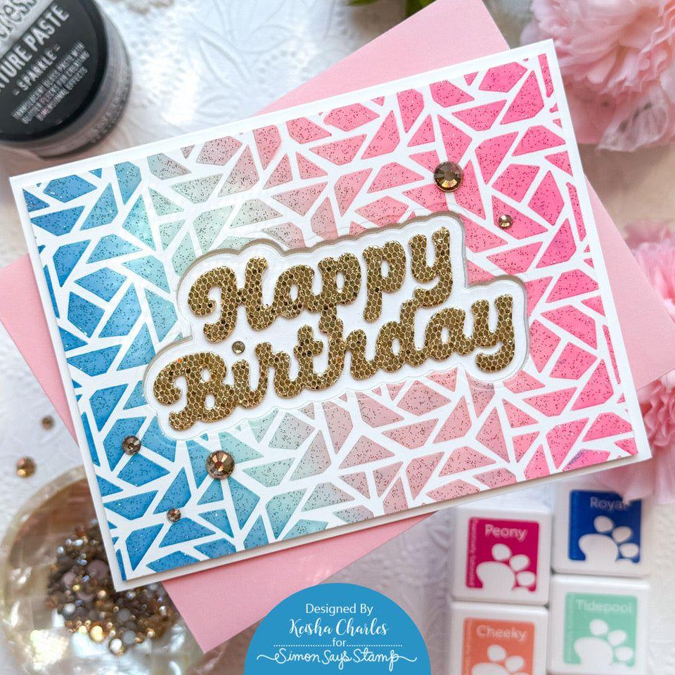 Simon Says Stamp Stencils and Dies Big Birthday Bundle set879bb Sweet Wishes Birthday Card