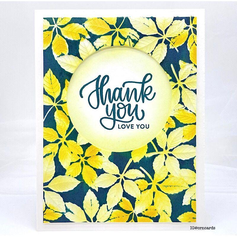 Simon Says Stamp Embossing Folder Buckeye Leaves sf441 Sweet Wishes Thank You Card