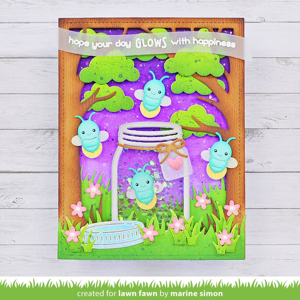 Lawn Fawn Build-A-Drink Mason Jar Add-On Dies lf3378 Hope Your Day Glows