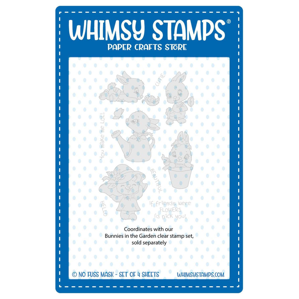 Whimsy Stamps Bunnies in the Garden No Fuss Masks wsnfm34