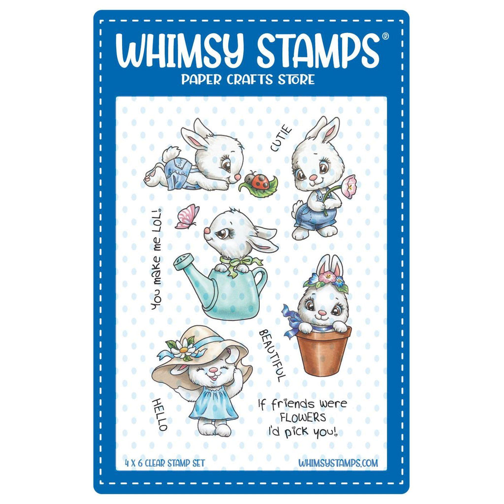 Whimsy Stamps Bunnies in the Garden Clear Stamps c1435