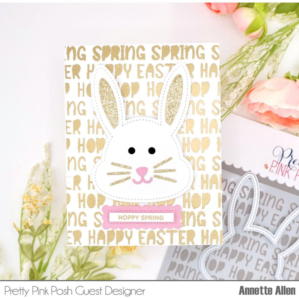 Pretty Pink Posh Easter Words Stencil hoppy spring