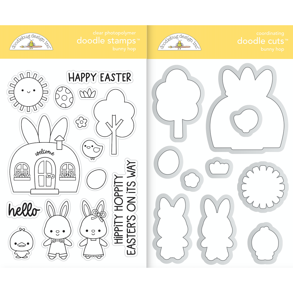 Doodlebug Bunny Hop Clear Stamp and Die Set