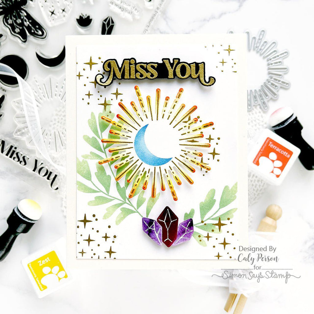 Simon Says Stamp Celestial Burst Wafer Die 1066sdc Celebrate Miss You Card 