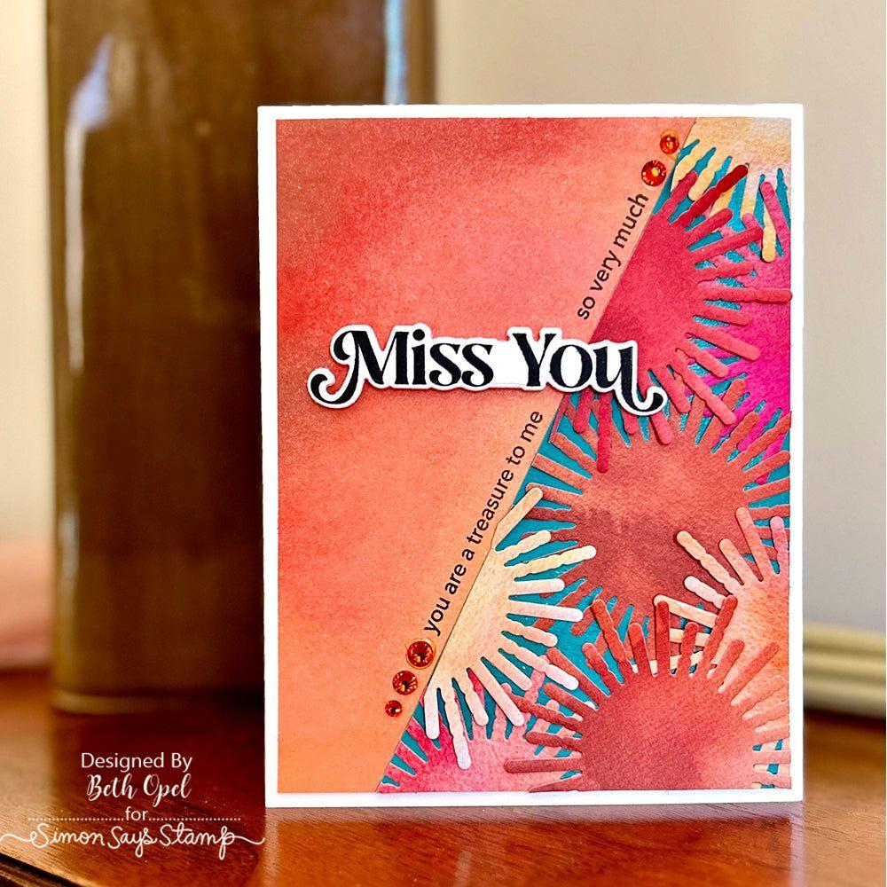 Simon Says Stamp Celestial Burst Wafer Die 1066sdc Celebrate Miss You Card | color-code:ALT03