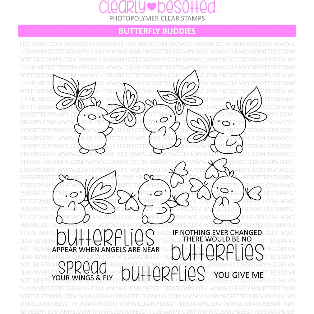 Clearly Besotted Butterfly Buddies Clear Stamps