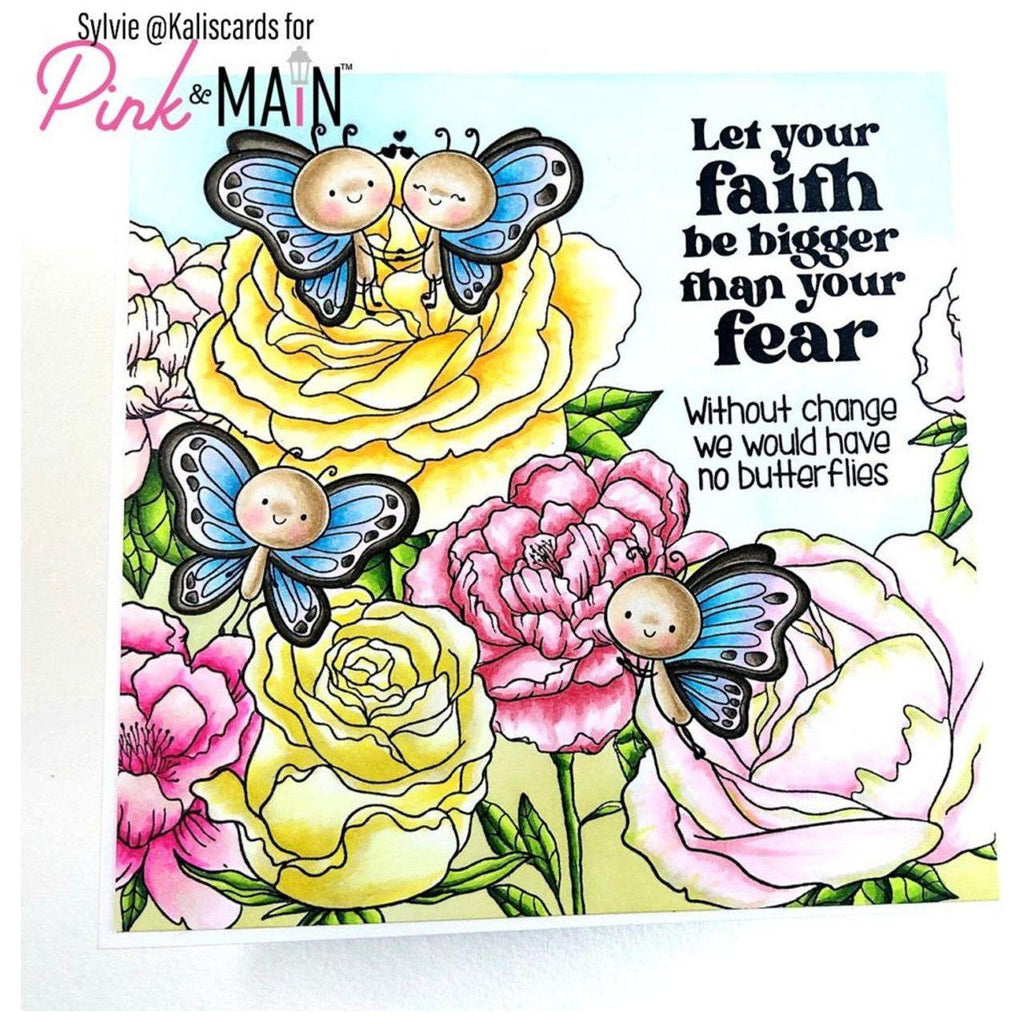 Pink and Main Butterfly Friends Clear Stamp and Die Set butterflies