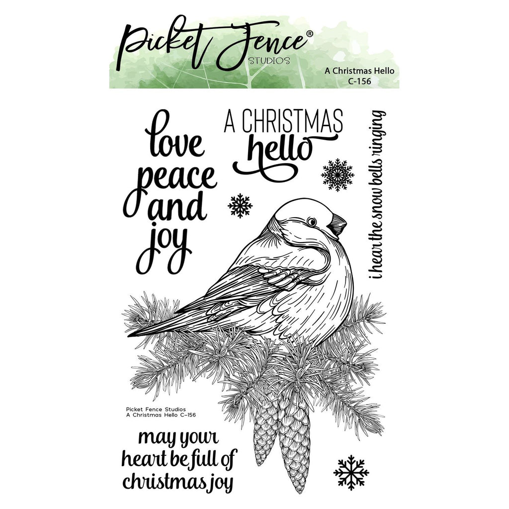 Picket Fence Studios A Christmas Hello Clear Stamps c-156