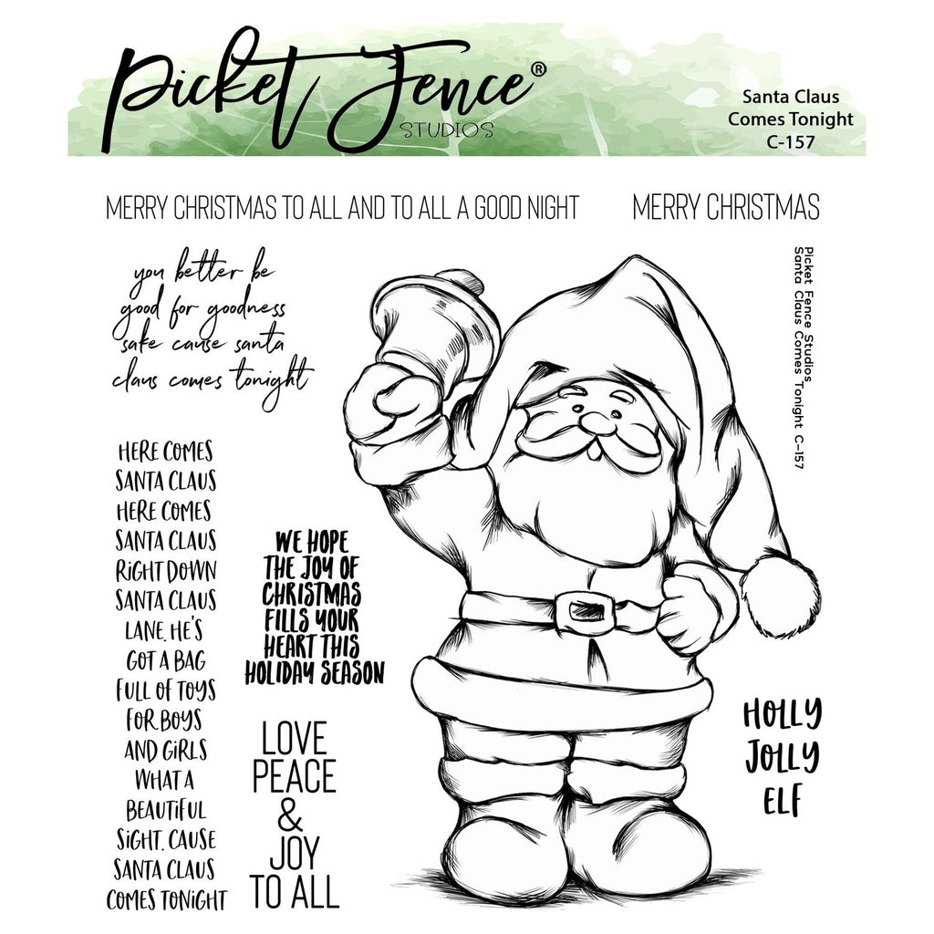 Picket Fence Studios Santa Claus Comes Tonight Clear Stamps c-157