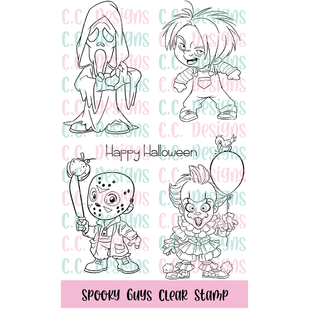 C.C. Designs Spooky Guys Clear Stamp Set ccd-364