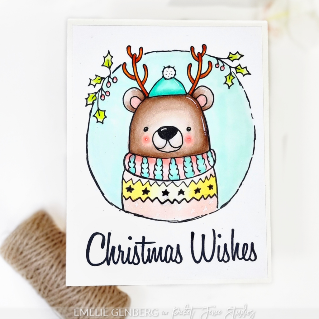 Picket Fence Studios Beary Christmas to You Clear Stamps c-151 wishes