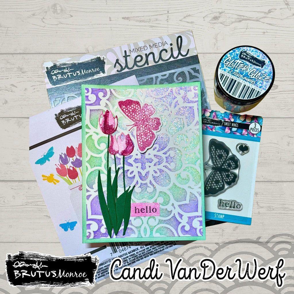 Brutus Monroe Sweet Wings Stamp & Die Bundle bru2273 tulip