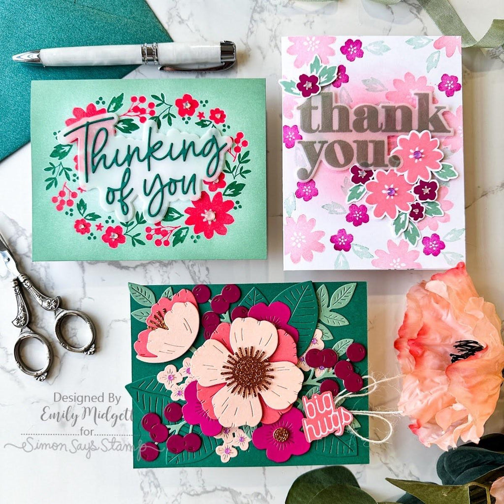 Concord & 9th Friendly Florals STAMPtember Exclusive Stamps and Message Dies Set | color-code:ALT0