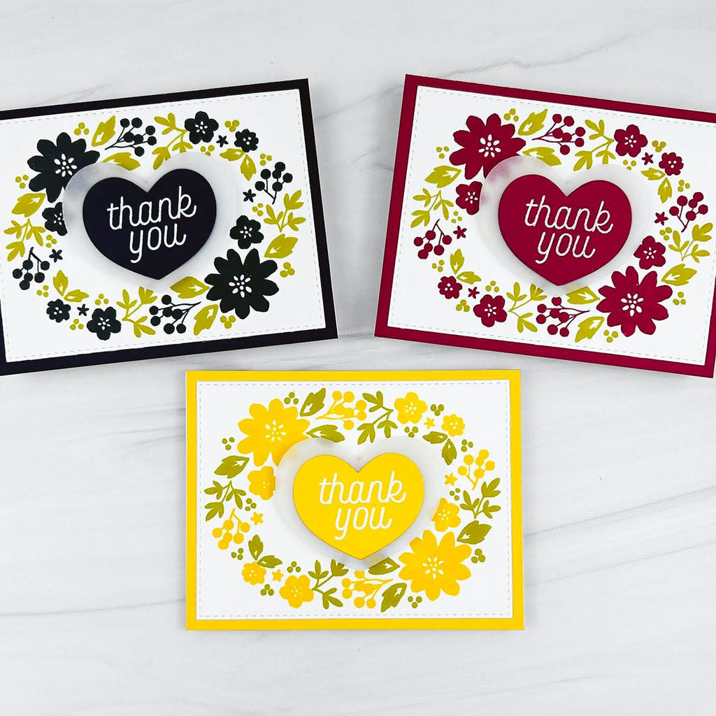 Concord & 9th Friendly Florals STAMPtember Exclusive Stamps and Images and Messages Dies Set | color-code:ALT02