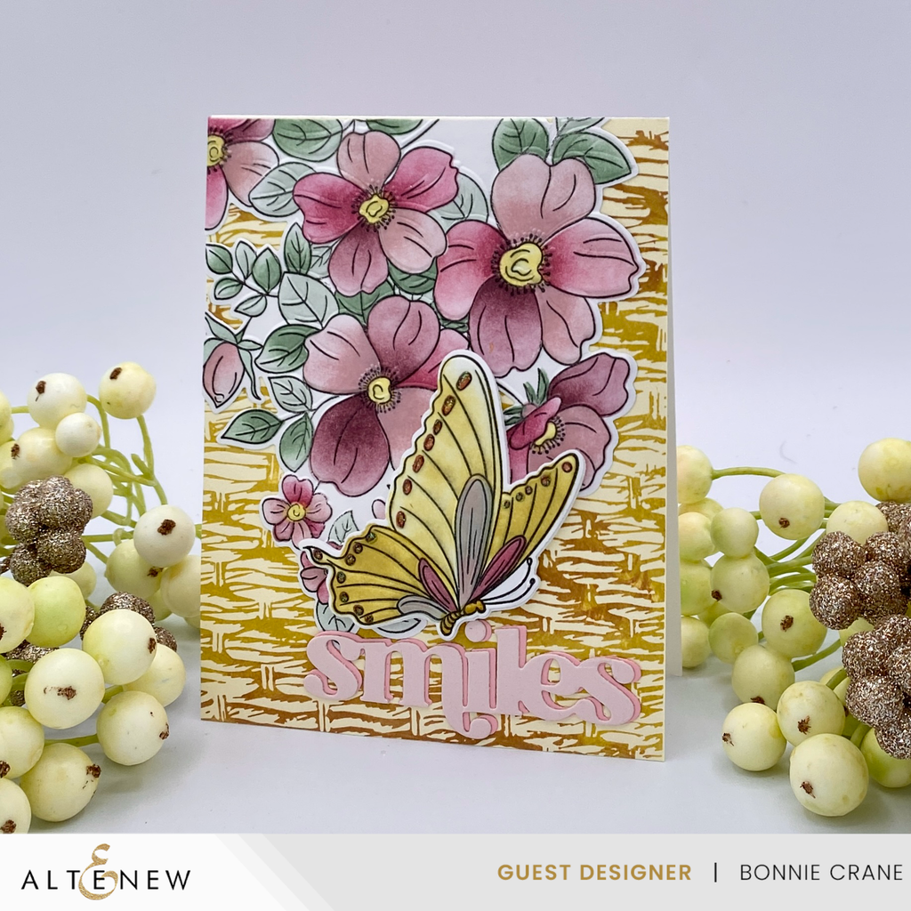 Altenew Essential Textures Basketweave Press n Foil Plate alt10237 smiles