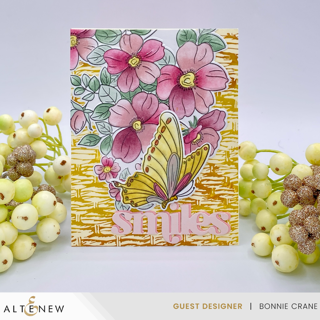 Altenew Flutter & Bloom Simple Coloring Stencils alt10040 smiles