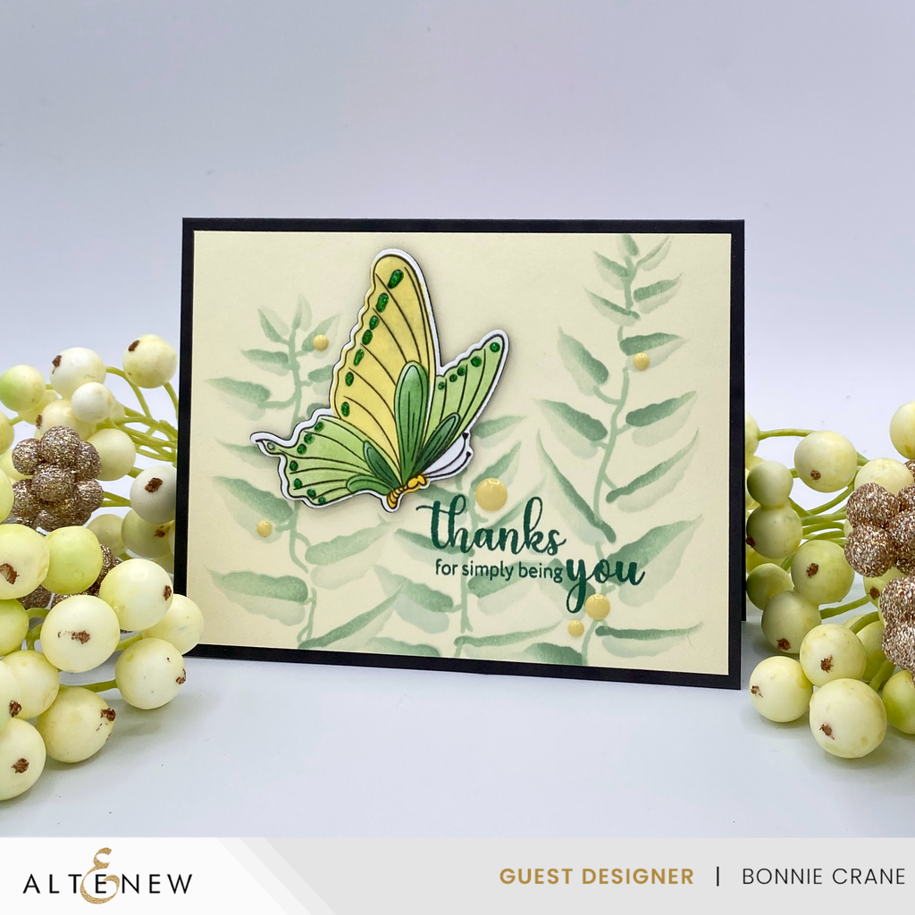 Altenew Flutter and Bloom Clear Stamps alt10038 thanks for being you