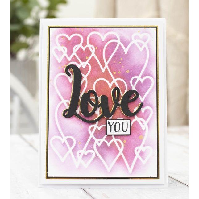 Crafter's Companion Entwined Hearts Mask cc-mask-enhea love you card