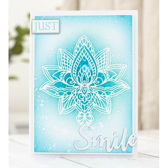 Crafter's Companion Decorative Lotus Mask cc-mask-delot just smile card