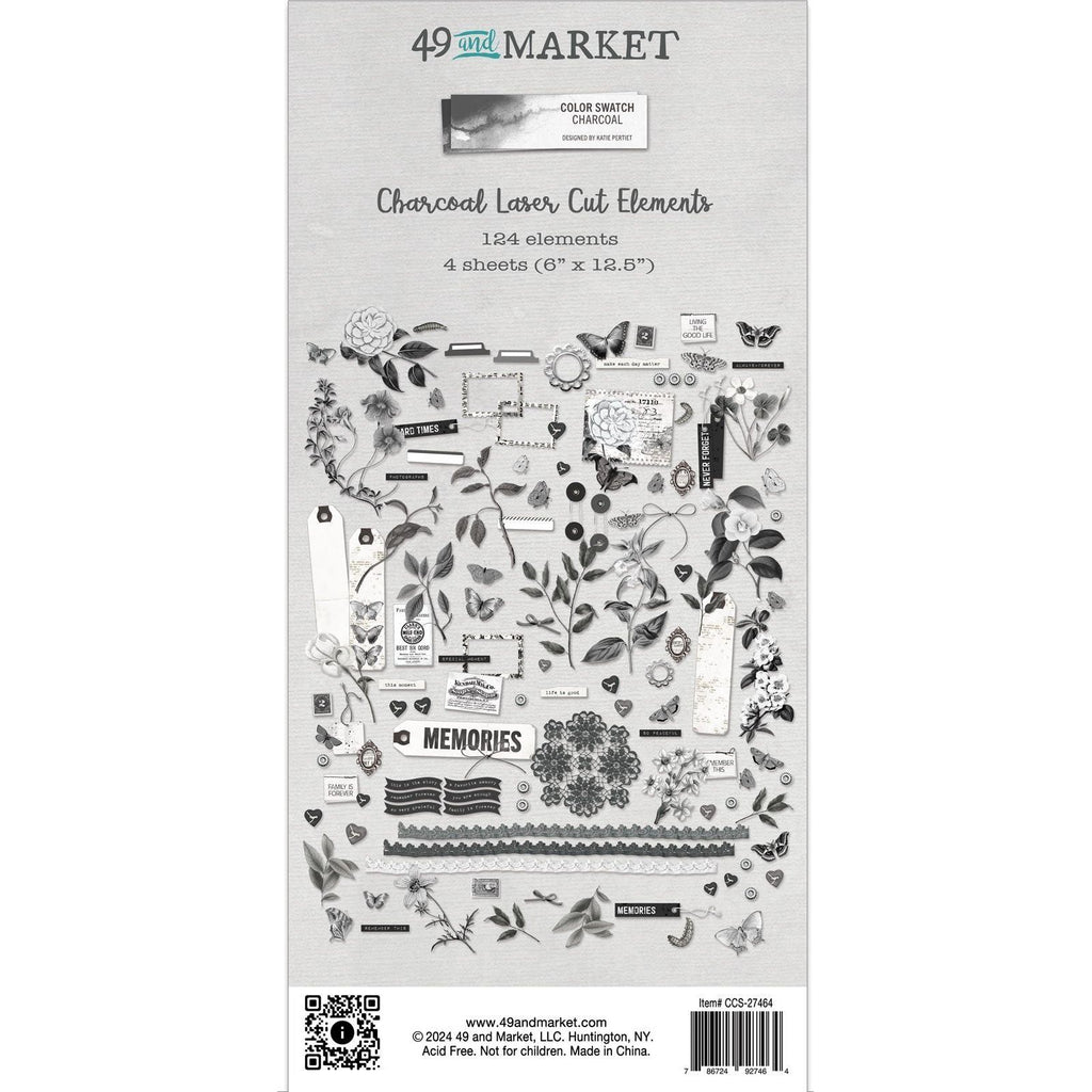 49 and Market Color Swatch Charcoal Laser Cut Outs Ephemera ccs-27464