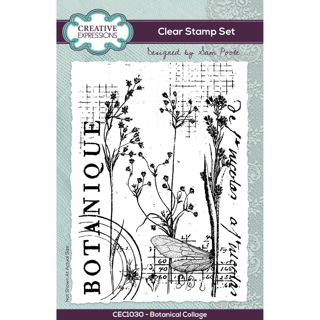 Creative Expressions Botanical Collage Clear Stamp cec1030