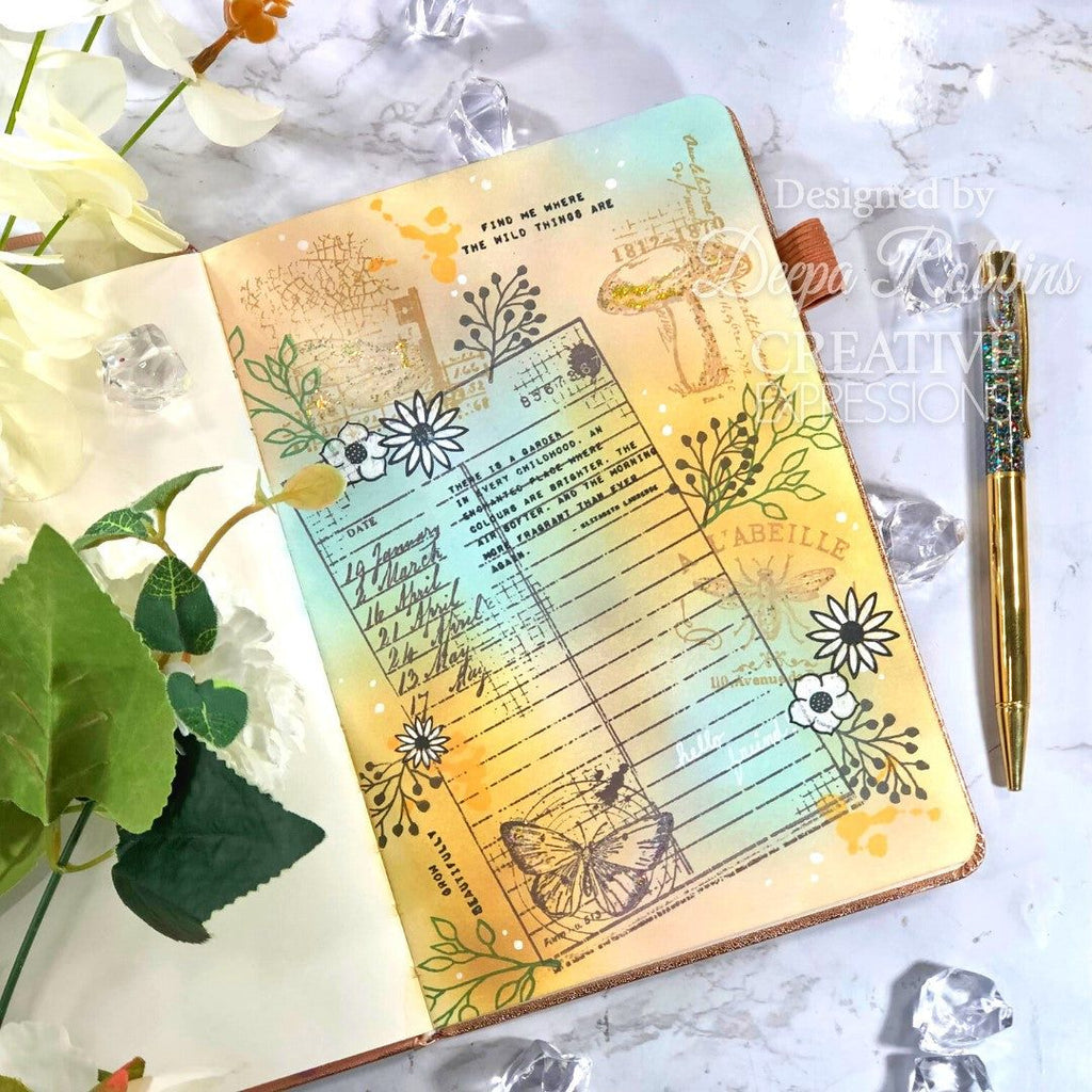 Creative Expressions Sam Poole Journal Notes Clear Stamp cec1033 journal