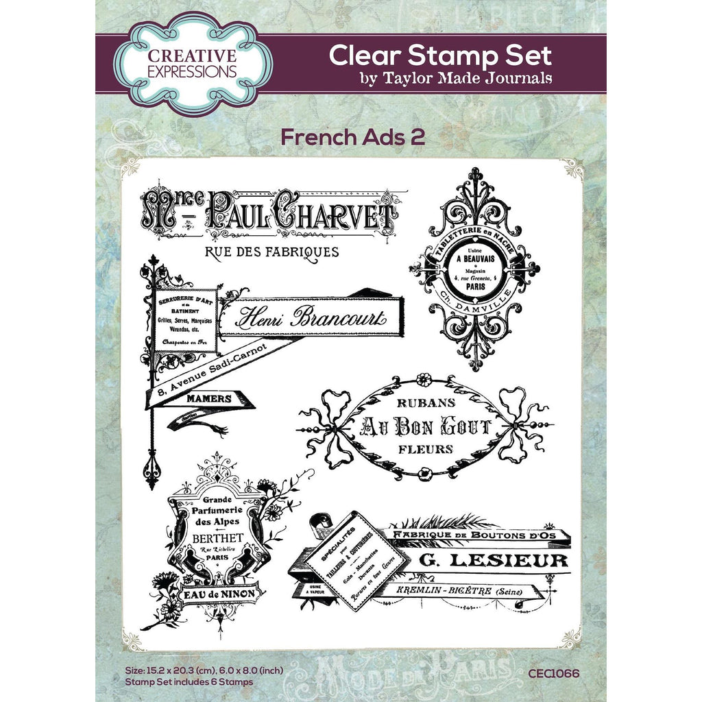 Creative Expressions French Ads 2 Clear Stamps cec1066