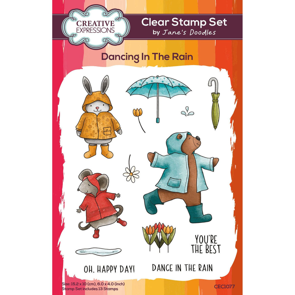 Creative Expressions Dancing In The Rain Clear Stamps cec1077