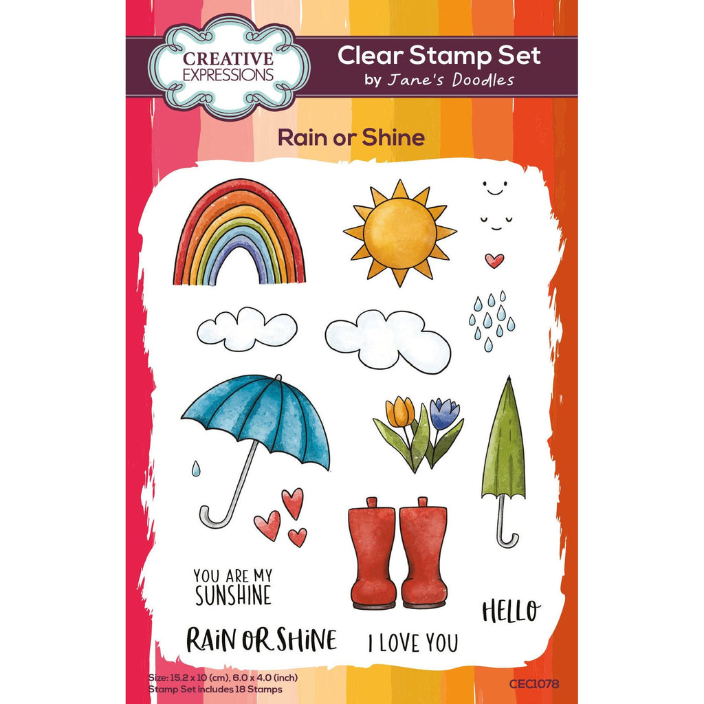 Creative Expressions Rain or Shine Clear Stamps cec1078