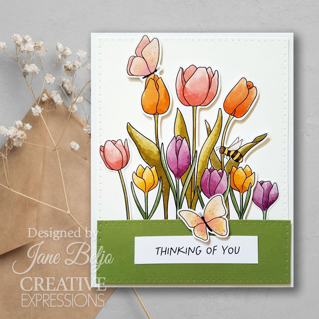 Creative Expressions Tulip & Crocus Clear Stamps cec1079 thinking of you