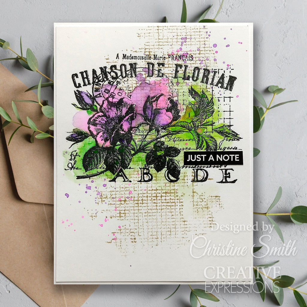 Creative Expressions Fleur Clear Stamps cec1082 just a note