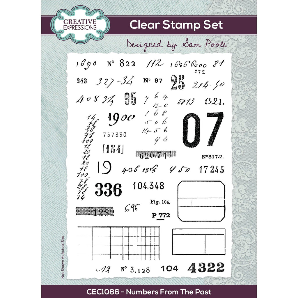 Creative Expressions Numbers From The Past Clear Stamps cec1086