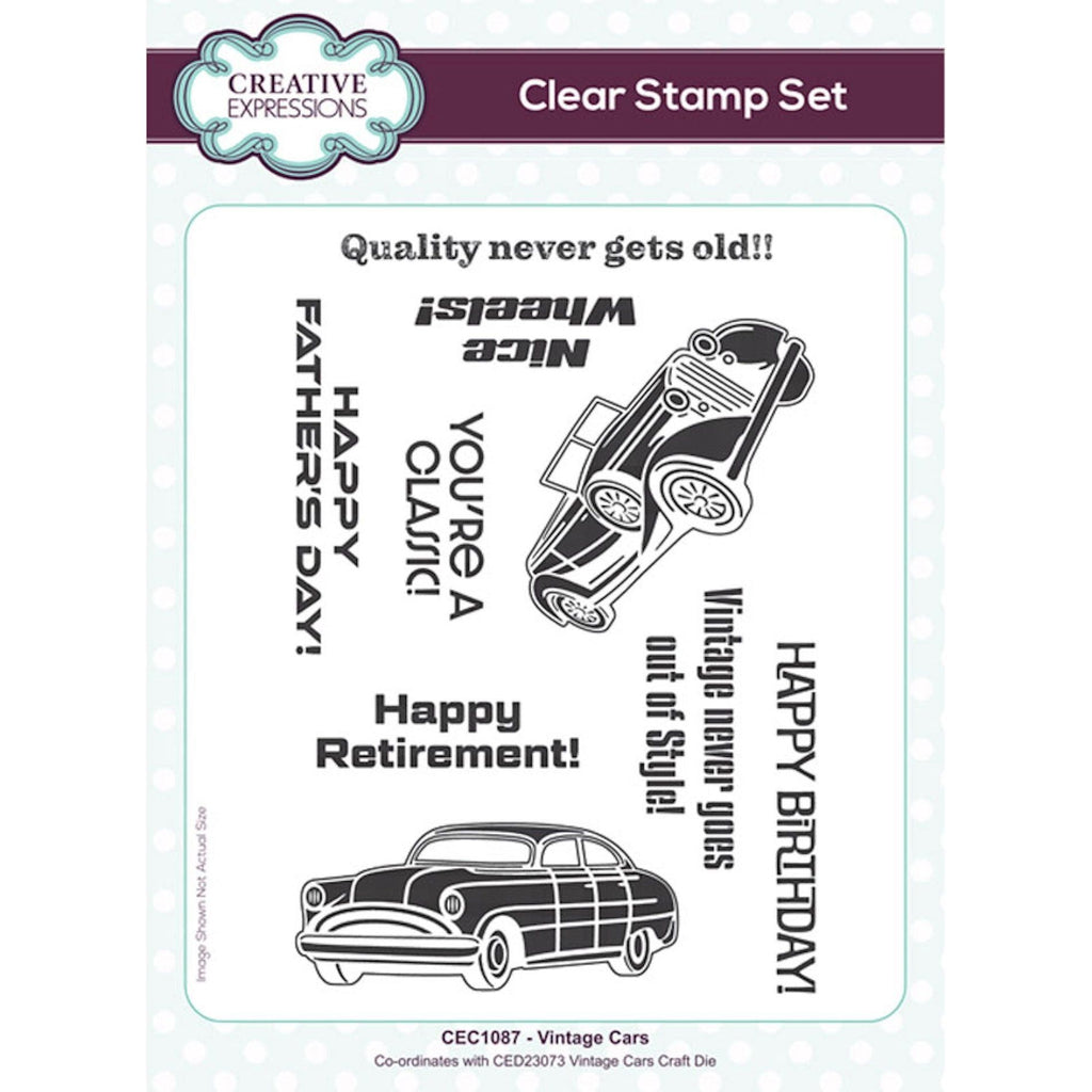 Creative Expressions Vintage Cars Clear Stamps cec1087