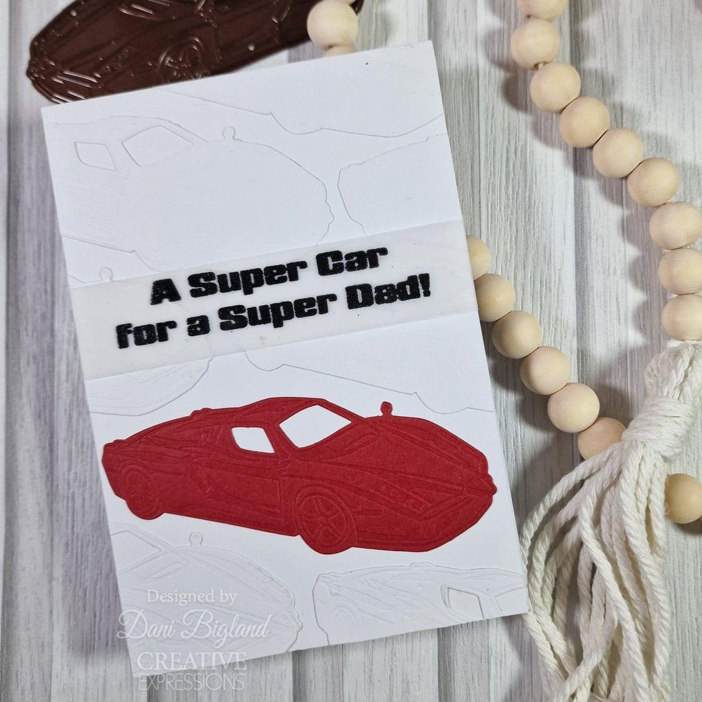 Creative Expressions Super Cars Clear Stamps cec1089 super dad