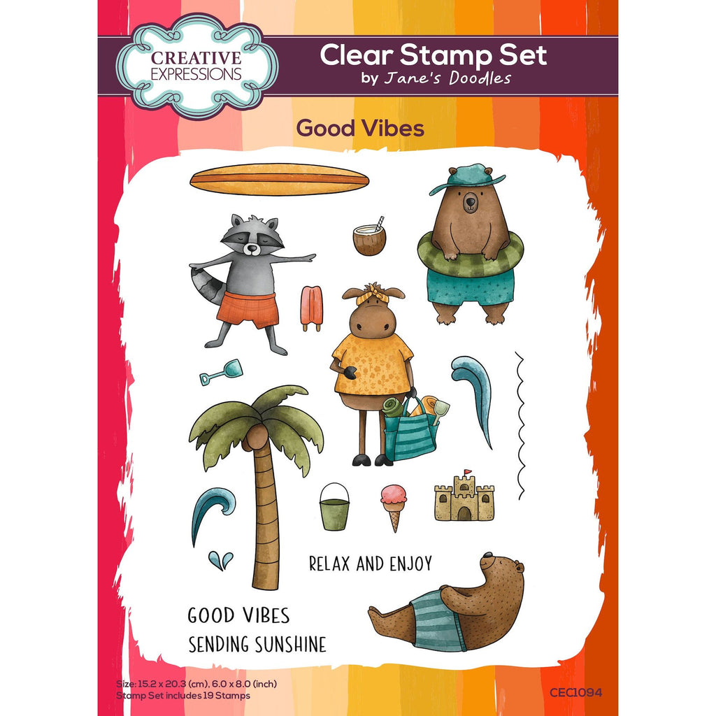 Creative Expressions Good Vibes Clear Stamps cec1094